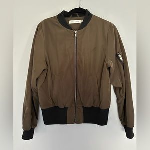 Woman's Military Green Bomber Jacket